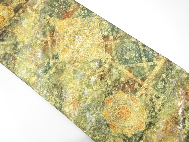 JAPANESE FUKURO OBI / WOVEN CHINESE FLOWER